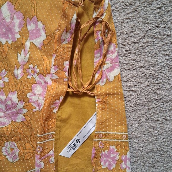 NWT FREE PEOPLE Women's Mustard Floral Faded Gardens Tank sz S - Picture 5 of 10